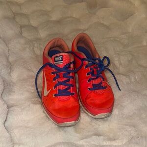 Nike Red and Blue Sneakers with Mesh Upper